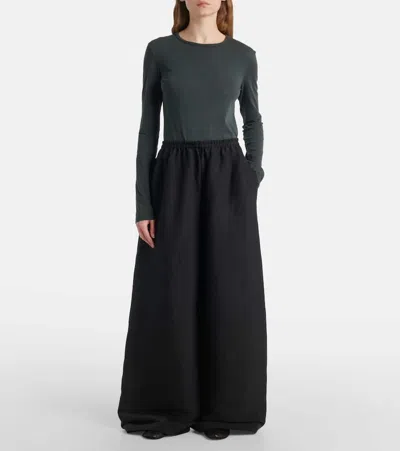 The Row Bellana Extra Wide Silk Pants In Black