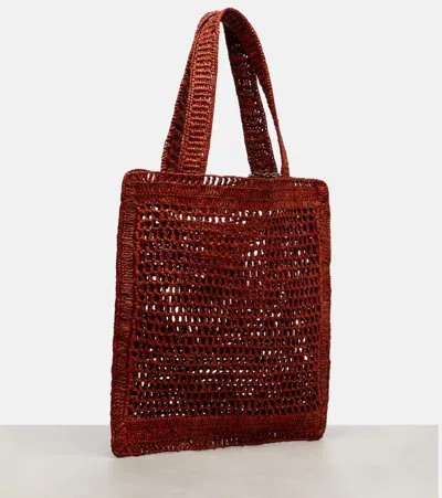 Chloé X Made For A Woman Summer Banana Small Raffia Tote Bag In Brown