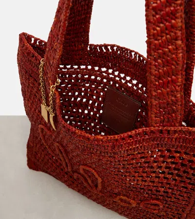 Chloé X Made For A Woman Summer Banana Small Raffia Tote Bag In Brown