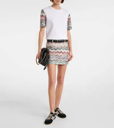 Missoni Kurzarm-t-shirt Mit Snake-einsatz In White