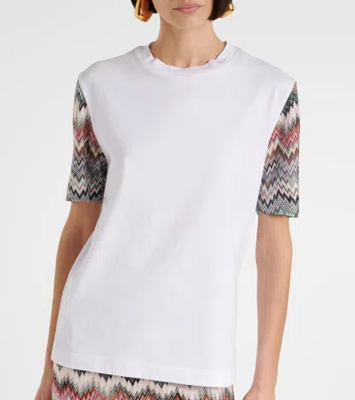Missoni Kurzarm-t-shirt Mit Snake-einsatz In White