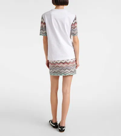Missoni Kurzarm-t-shirt Mit Snake-einsatz In White