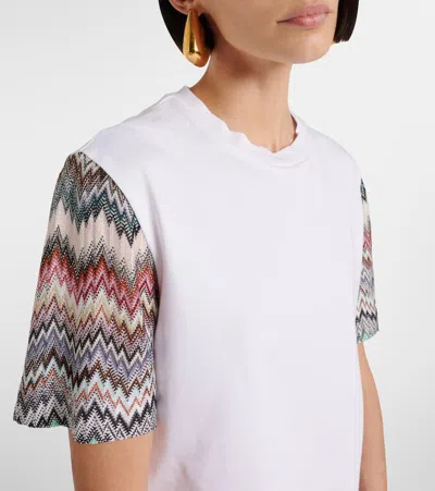 Missoni Kurzarm-t-shirt Mit Snake-einsatz In White