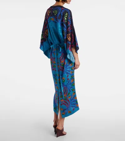 印花中长连衣裙