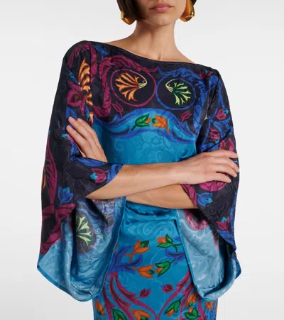 印花中长连衣裙