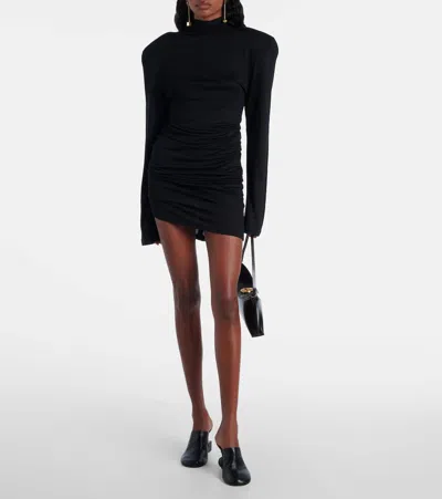 Jacquemus Le Calisso Black Shoulder Bag With Engraved Snap Button In Leather In Black