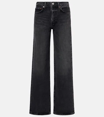 Agolde Panoramic Wild Straight-leg-jeans In Schwarz