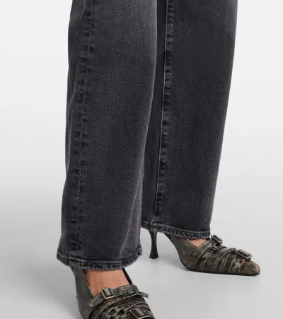 Agolde Panoramic Wild Straight-leg-jeans In Schwarz