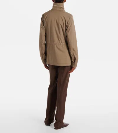 Loro Piana Casual Jacket With Adjustable Waist And Front Pockets In Neutral