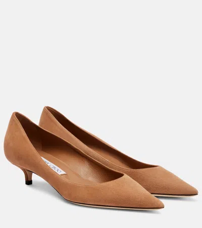 Jimmy Choo Décolleté Amelia In Suede Color Toffee In Sand