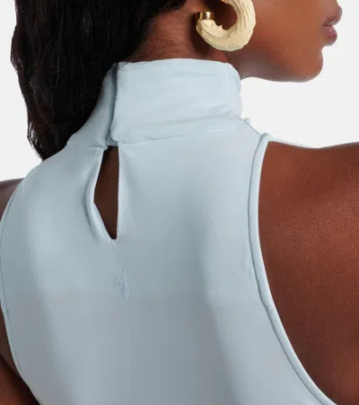 Jacquemus Womens Light Blue La Robe Piazza Stretch-jersey Midi Dress