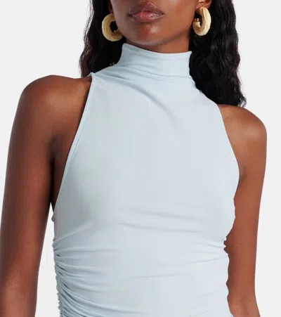 Jacquemus Womens Light Blue La Robe Piazza Stretch-jersey Midi Dress