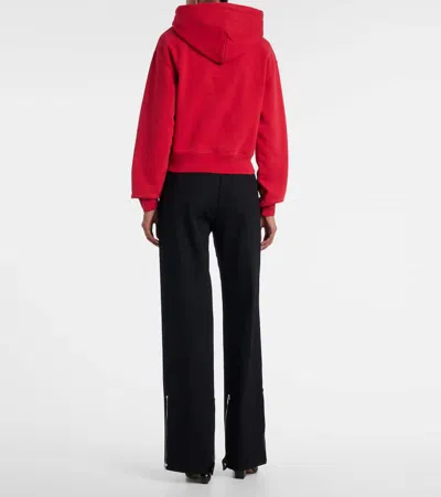 Jacquemus Le Hoodie Gros Grain Cotton Hoodie In Red