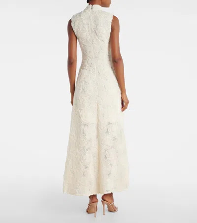 Rotate Birger Christensen Rotate Birgerchristensen Flower Mesh Maxi Dress In Neutral
