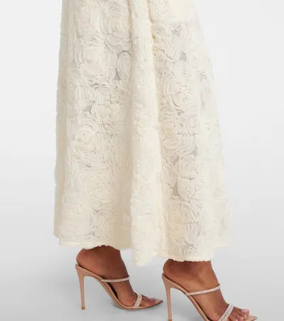Rotate Birger Christensen Rotate Birgerchristensen Flower Mesh Maxi Dress In Neutral