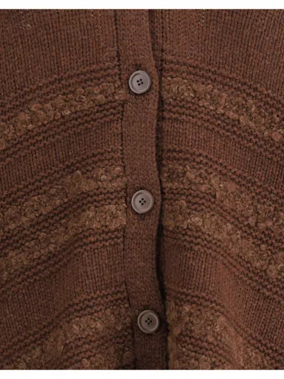 Fabiana Filippi Fringes Cardigan In Brown
