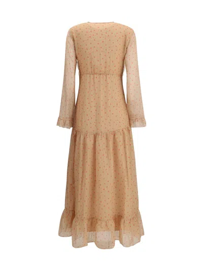 Kristina Ti Isabel Floral-print Ruffled Maxi Dress In Pink