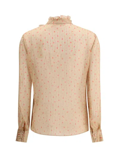 Kristina Ti Holly Floral-print Ruffled Shirt In Multi