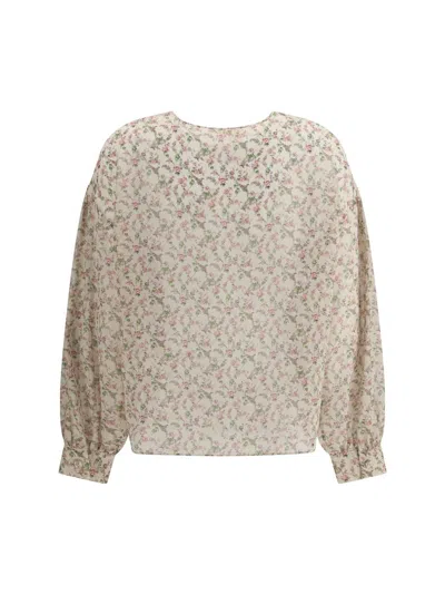 Kristina Ti Floral Print Silk Blouse In Multi