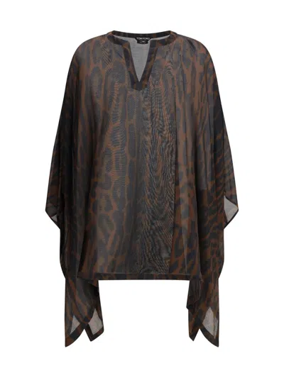 Tom Ford Kaftan Dress In Brown