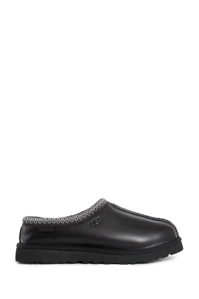 Ugg Black Tasman Leather Regenerate Mules In Black