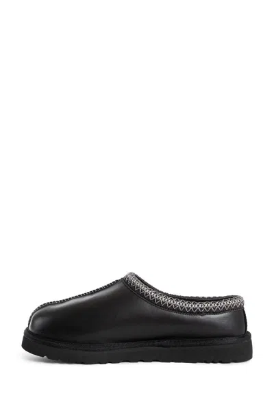 Ugg Black Tasman Leather Regenerate Mules In Black