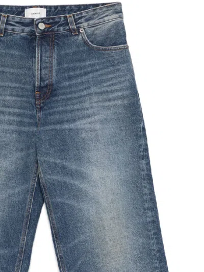 Haikure Mid Blue Trousers With Faded Effect In Blue