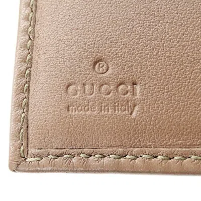 Pre-owned Gucci Beige Brown Pink Gg Canvas Wallet (bi-fold) ()