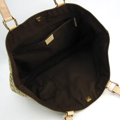 Pre-owned Gucci Gg Canvas Beige Cream Gg Canvas Leather Tote Bag ()