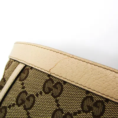Pre-owned Gucci Gg Canvas Beige Cream Gg Canvas Leather Tote Bag ()