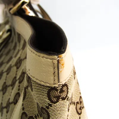Pre-owned Gucci Gg Canvas Beige Cream Gg Canvas Leather Tote Bag ()