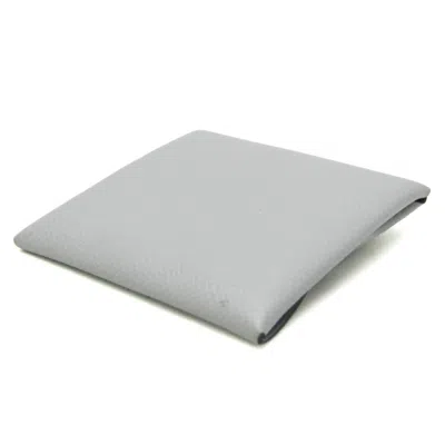 Pre-owned Hermes Bastia Gray Epsom Leather Coin Purse/coin Case ()