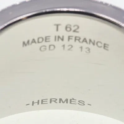 Pre-owned Hermes Brown Marron Lacquer Stainless Steel Band Ring ()