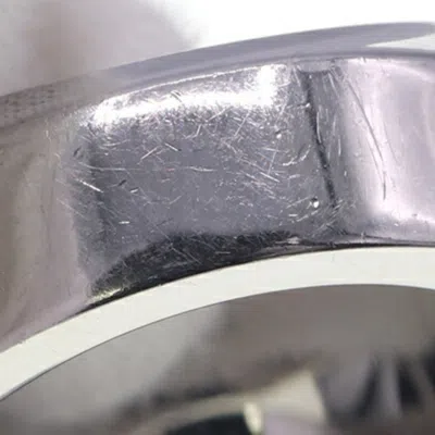 Pre-owned Hermes Brown Marron Lacquer Stainless Steel Band Ring ()
