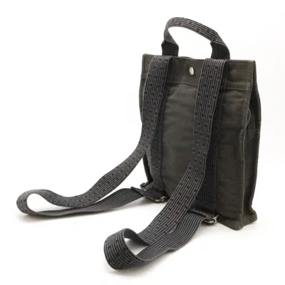 Pre-owned Hermes Gray Canvas Backpack Shoulder Bag ()