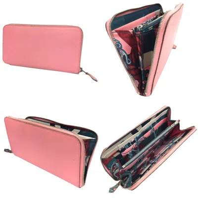 Pre-owned Hermes Pink Rose Confetti Epsom Leather Long Wallet (bi-fold) ()