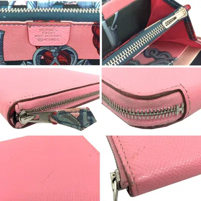 Pre-owned Hermes Pink Rose Confetti Epsom Leather Long Wallet (bi-fold) ()