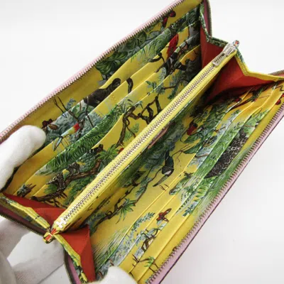 Pre-owned Hermes Silk'in Light Purple Yellow Epsom Leather Long Wallet (bi-fold) ()
