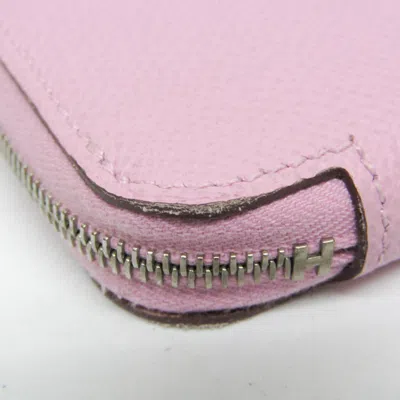 Pre-owned Hermes Silk'in Light Purple Yellow Epsom Leather Long Wallet (bi-fold) ()