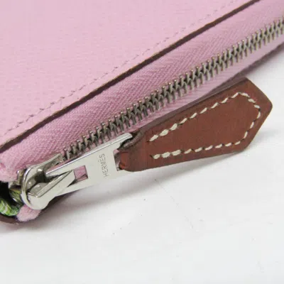 Pre-owned Hermes Silk'in Light Purple Yellow Epsom Leather Long Wallet (bi-fold) ()