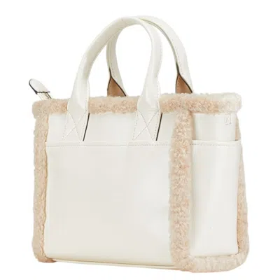 Pre-owned Kate Spade White Faux Fur Elastane Leather Handbag Shoulder Bag ()