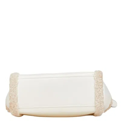 Pre-owned Kate Spade White Faux Fur Elastane Leather Handbag Shoulder Bag ()