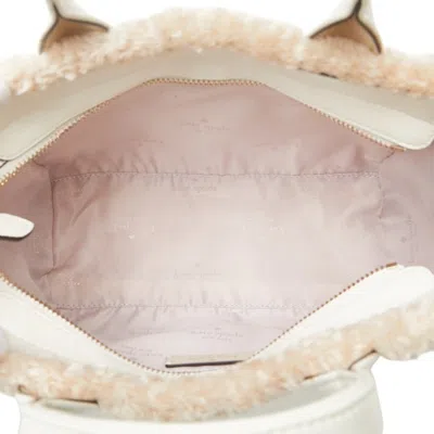 Pre-owned Kate Spade White Faux Fur Elastane Leather Handbag Shoulder Bag ()