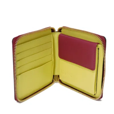 Pre-owned Loewe Raspberry Yellow Leather Wallet (bi-fold) ()