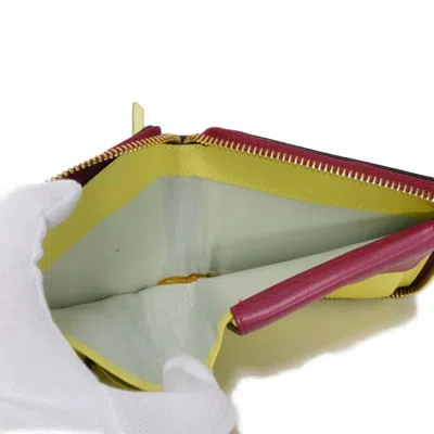 Pre-owned Loewe Raspberry Yellow Leather Wallet (bi-fold) ()