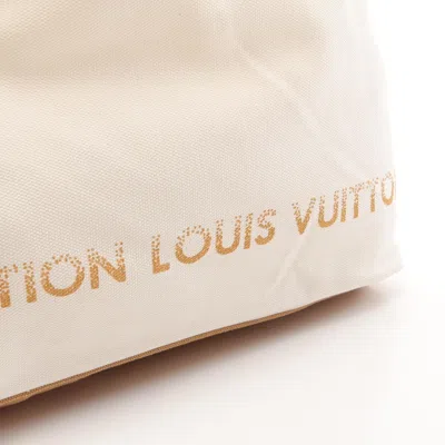 Pre-owned Louis Vuitton Brown White Canvas Tote Bag ()