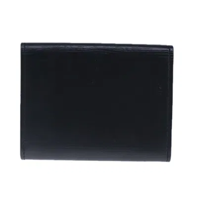 Pre-owned Louis Vuitton Enveloppe Carte De Visite Black Leather Wallet  ()