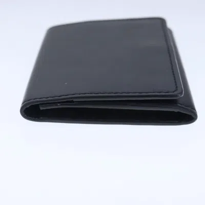 Pre-owned Louis Vuitton Enveloppe Carte De Visite Black Leather Wallet  ()
