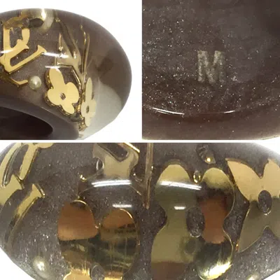 Pre-owned Louis Vuitton Mocha Resin Band Ring () In Brown
