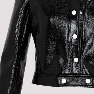 Courrèges Re-edition Vinyl Effect Jacket In Black